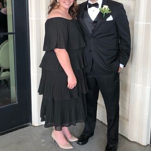 Off the Shoulder Ruffle Midi Dress